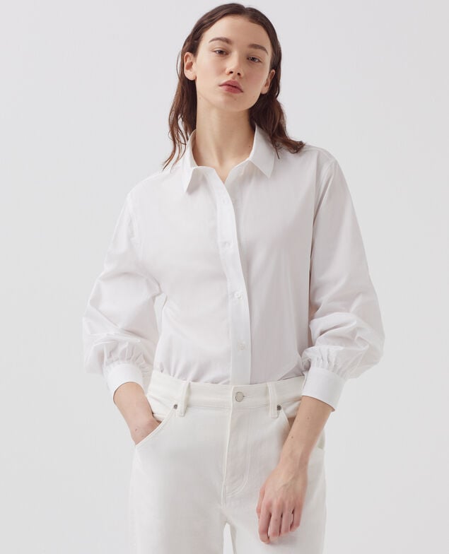 Loose cotton shirt H003 white