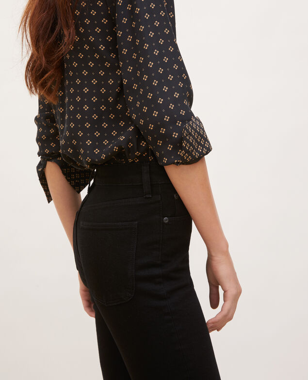 SLIM HIGH RISE - Cropped 5 pocket jeans Noir denim