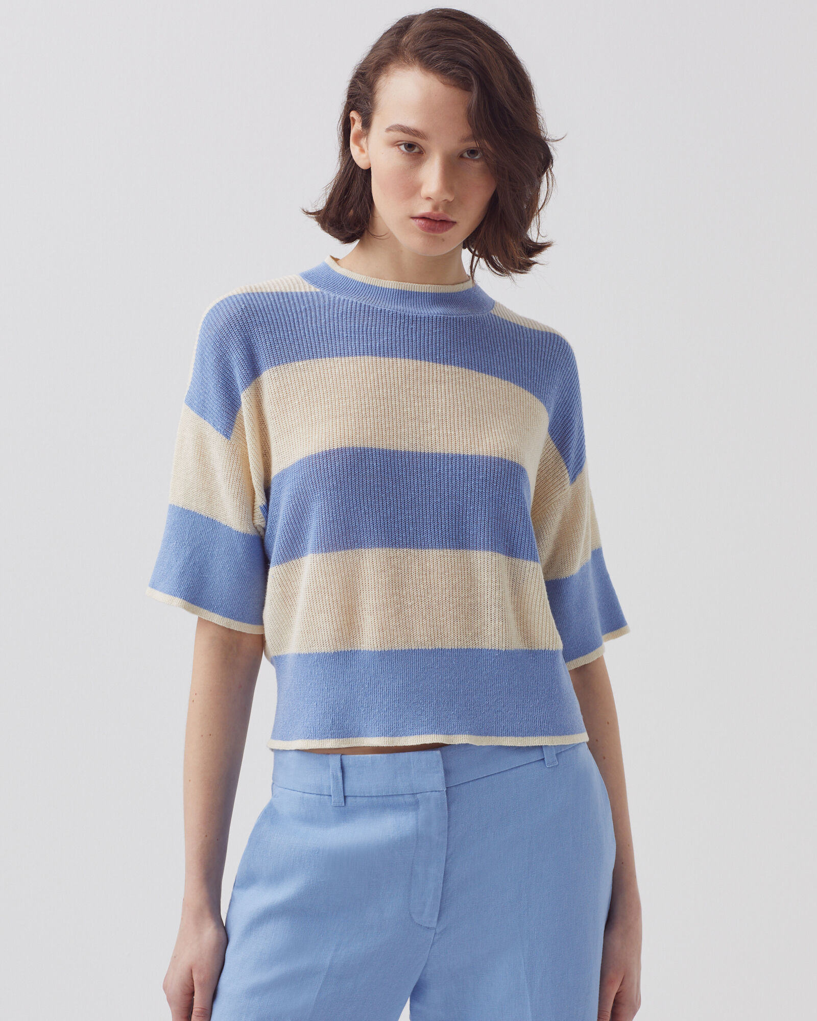 アウターその他 ASCLO Liner Quilting Jumper (2color) Short-sleeve cropped linen jumper large savoie - Comptoir