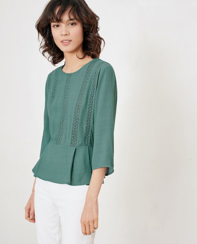 Peplum blouse with lace Peppermint