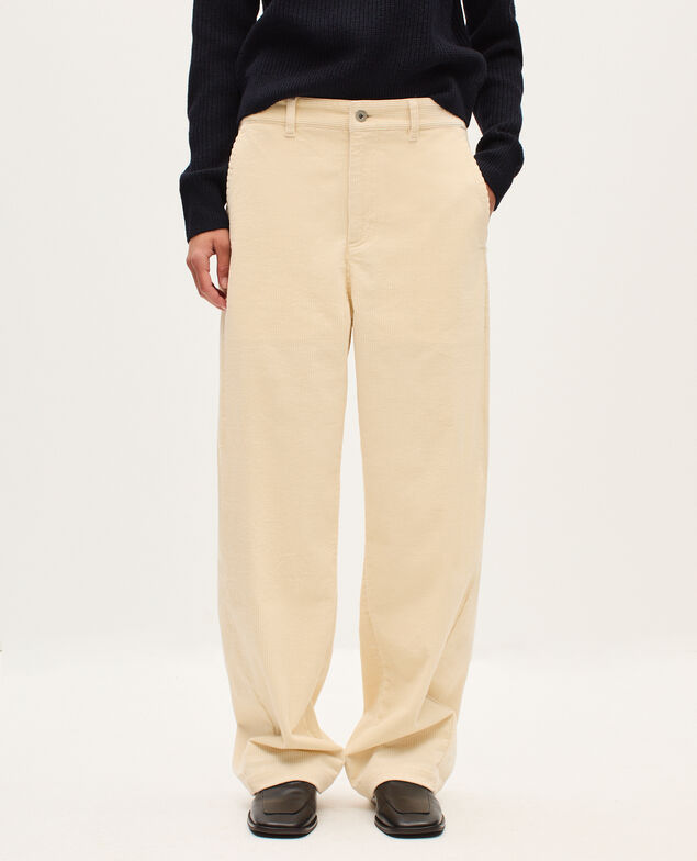 Barrel leg corduroy trousers U010 off white