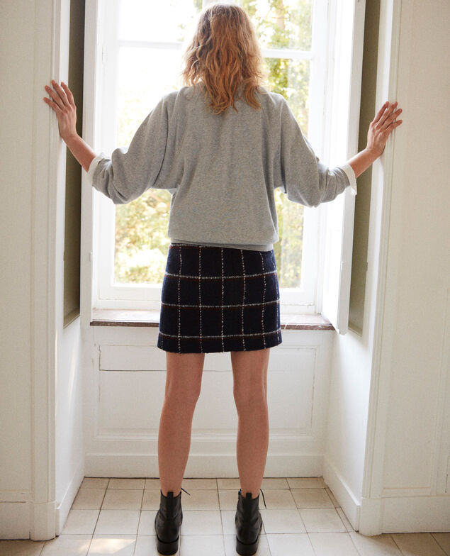 Straight skirt Navy checks