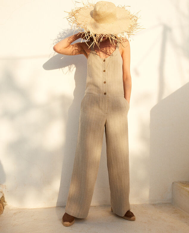 Linen jumpsuit Natural linen/off white