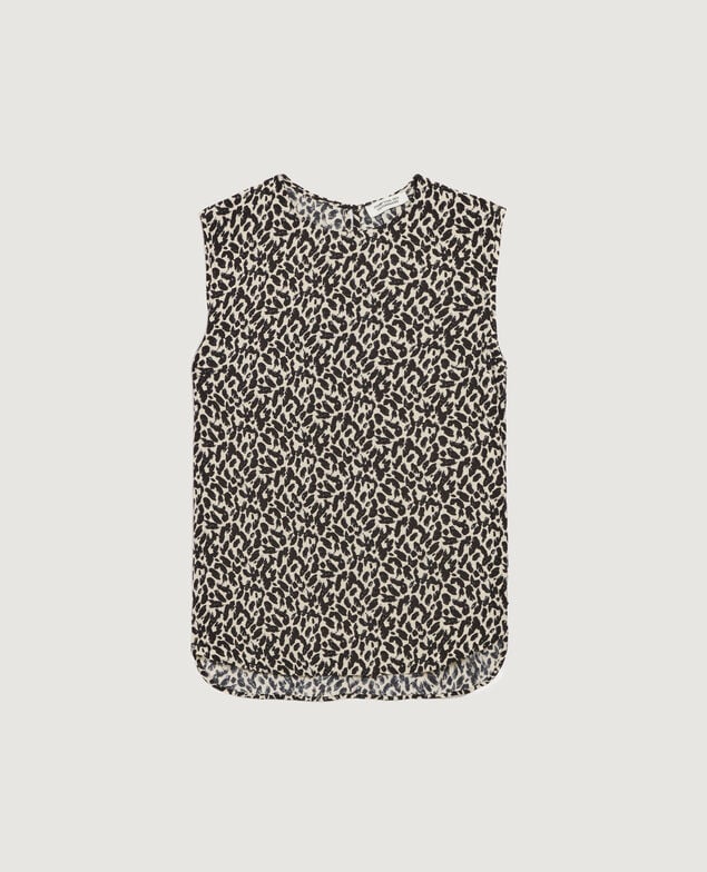 Floaty sleeveless top K010 leo ecru