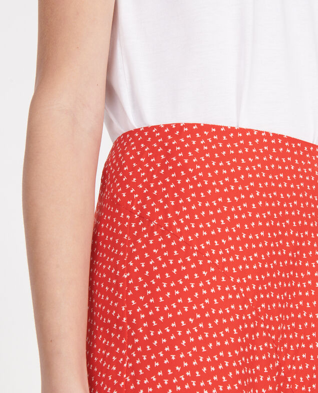 Silk skirt Memphis fiery red