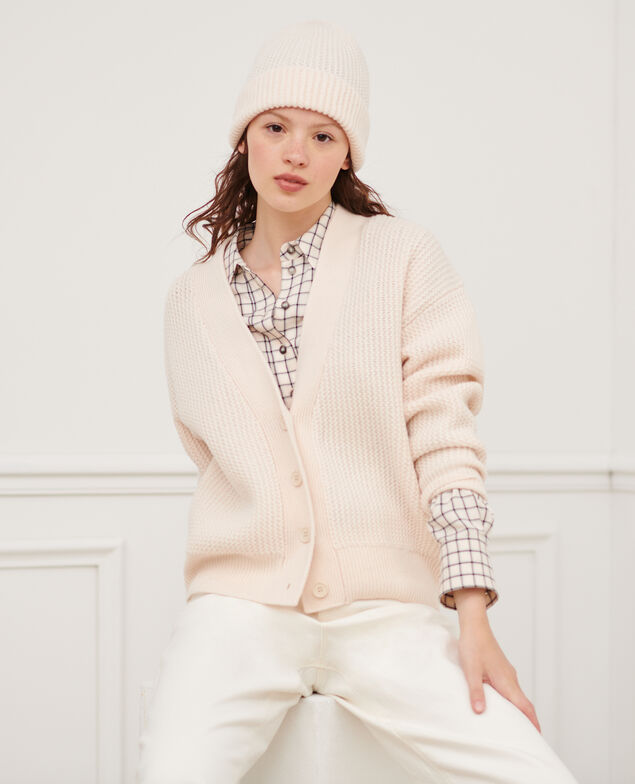 Virgin wool cardigan 8801 01 offwhite