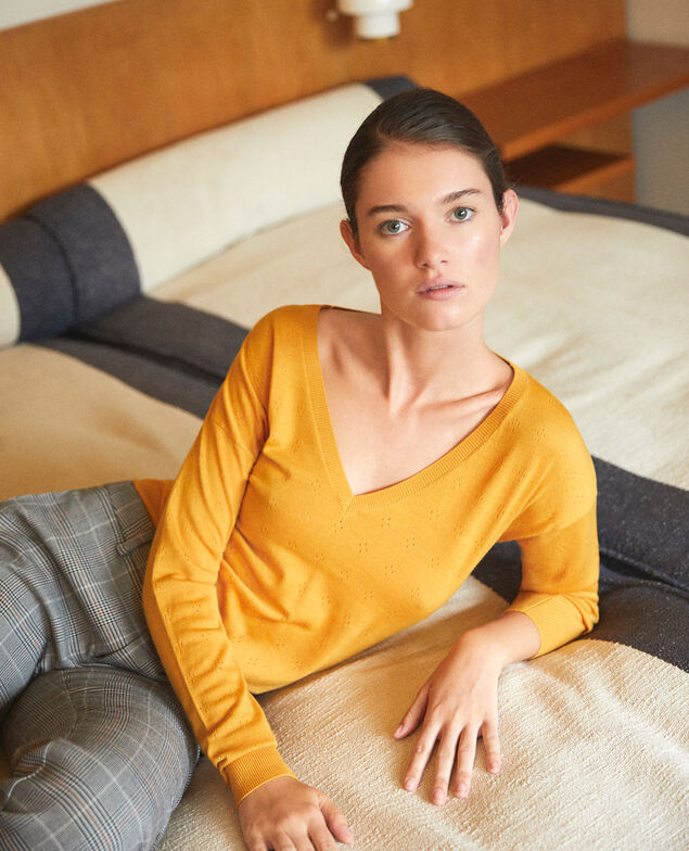 Merino wool jumper Golden spice