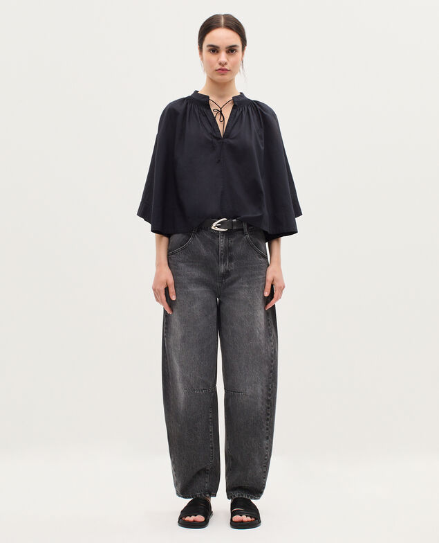 Cotton voile blouse K080 vulcan gray