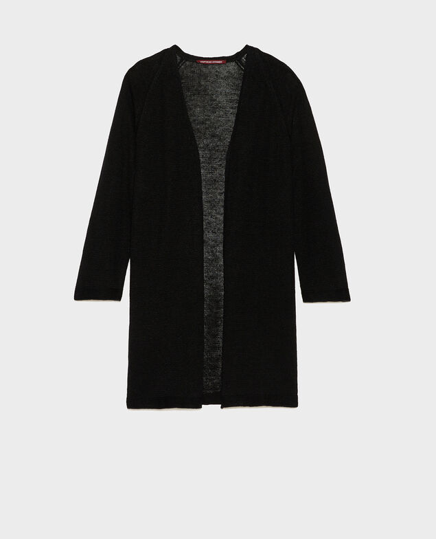 Long linen cardigan Black beauty