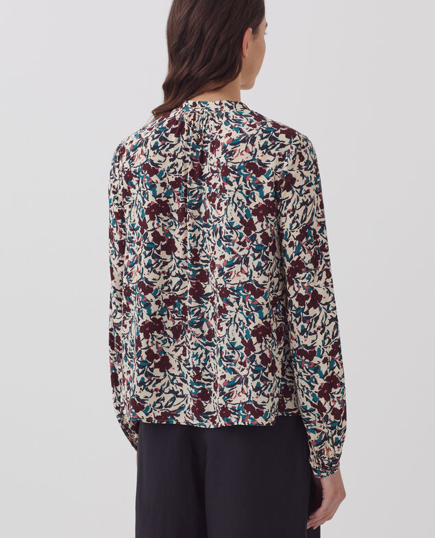 Silky long-sleeve shirt J751 leaf burgundy