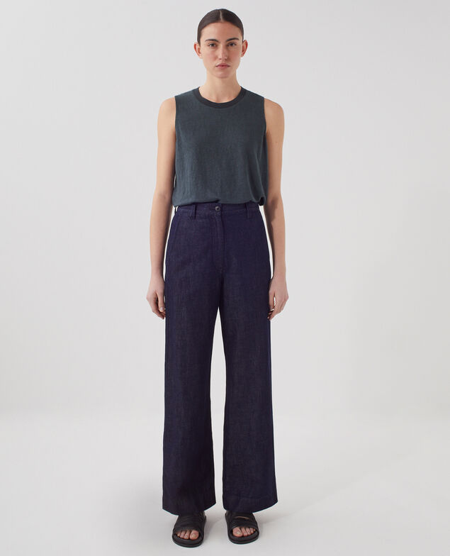 BLANDINE - Straight trousers H680 rinse