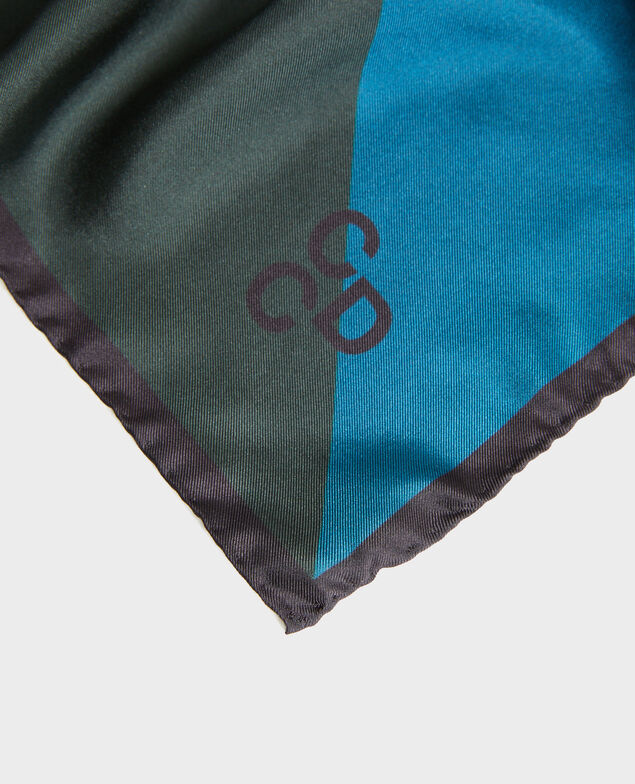 Foulard carré de soie multicolore Scarab