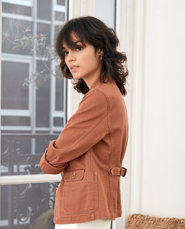 Mandarin collar jacket Auburn