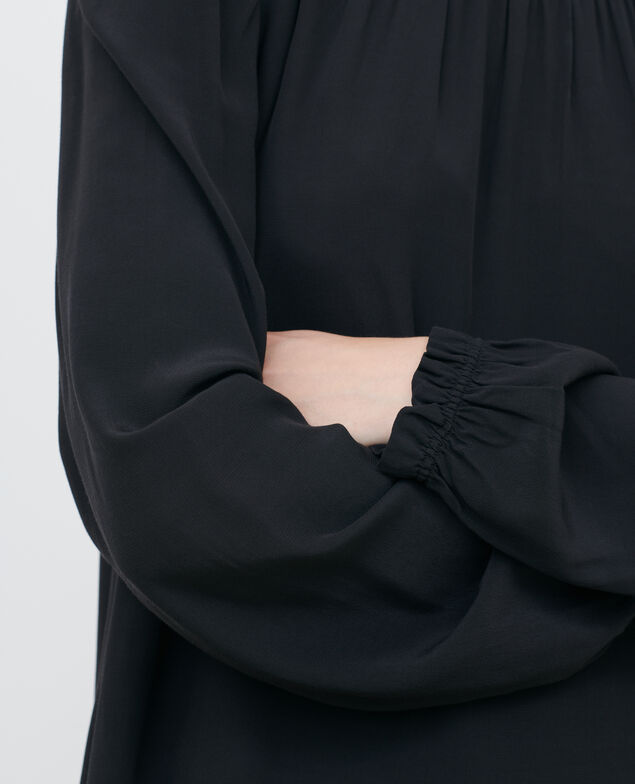 Mini dress with smocking Black beauty