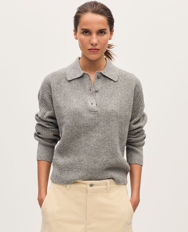 Polo neck jumper U020 light gray
