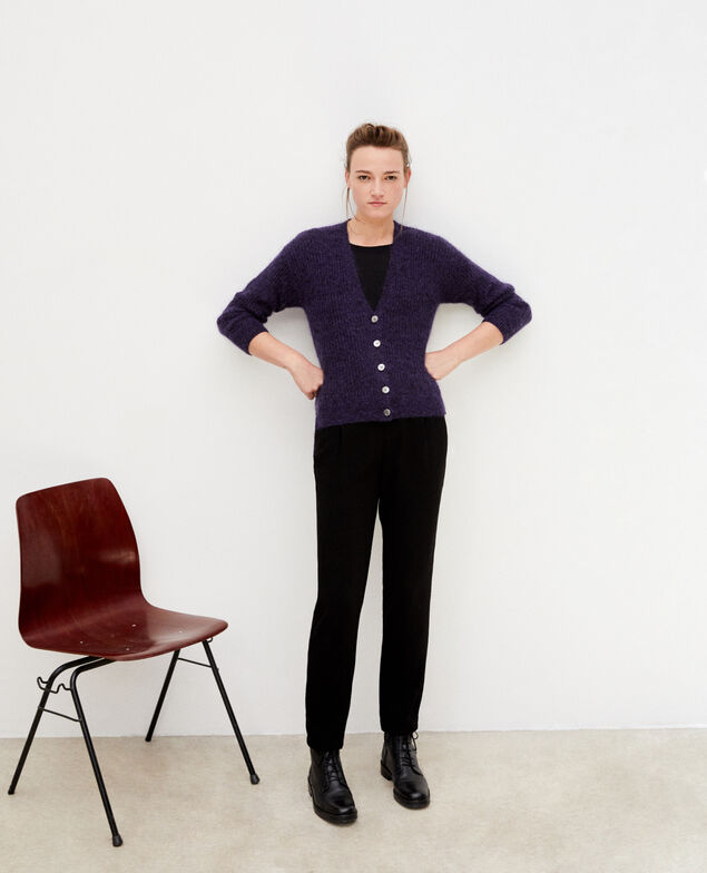 Mohair blend cardigan Purple