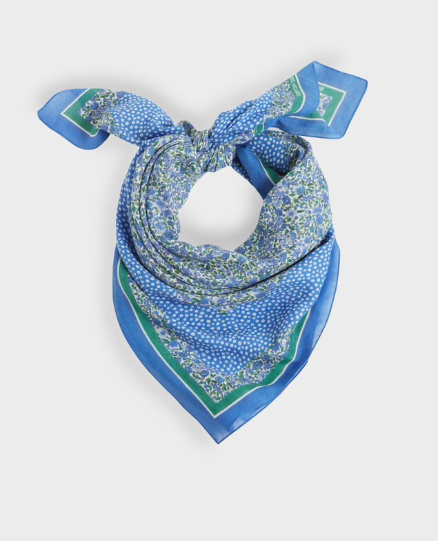 Cotton scarf 114 print blue