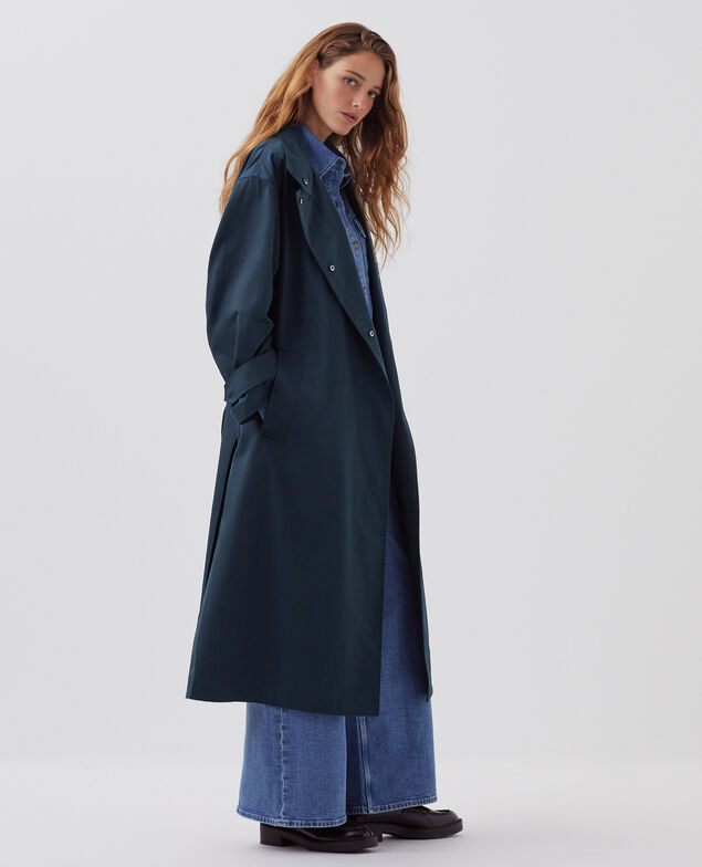 Oversize trench coat J690 blueberry