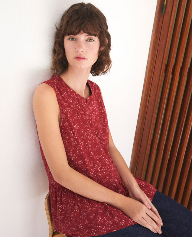 Sleeveless blouse Red