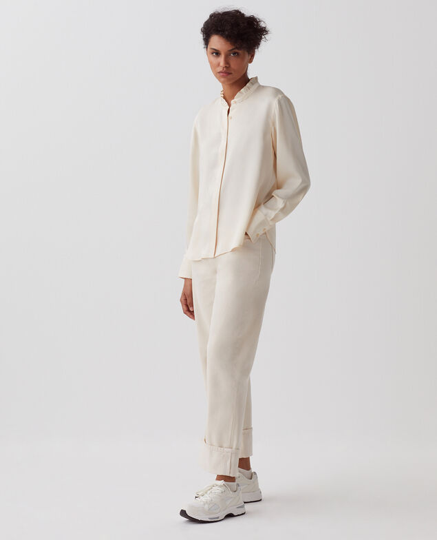 Fluid ruffled shirt U300 natural