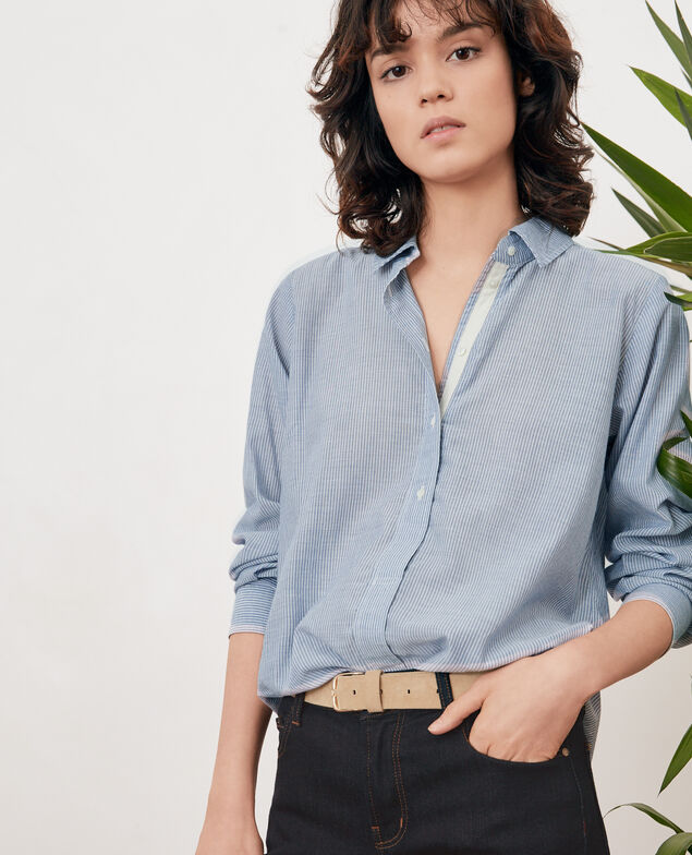 Striped oversize shirt Stone blue stripes