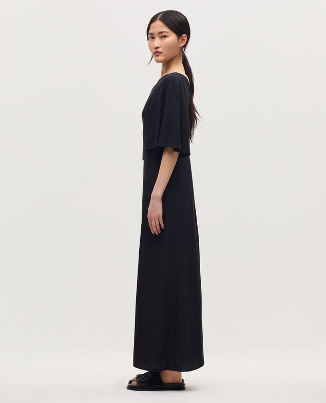 Silky maxi dress H091 black beauty