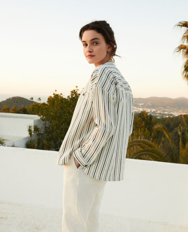 Striped shirt Off white/navy stripes