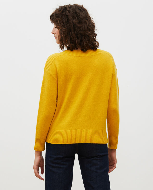 Cashmere boatneck jumper Lemon curry
