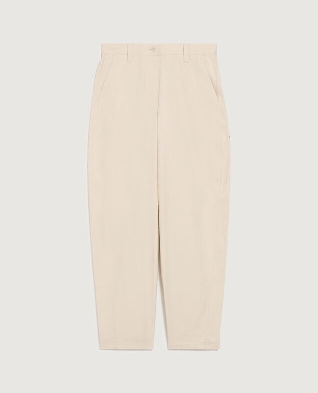 Barrel leg trousers H013 gardenia