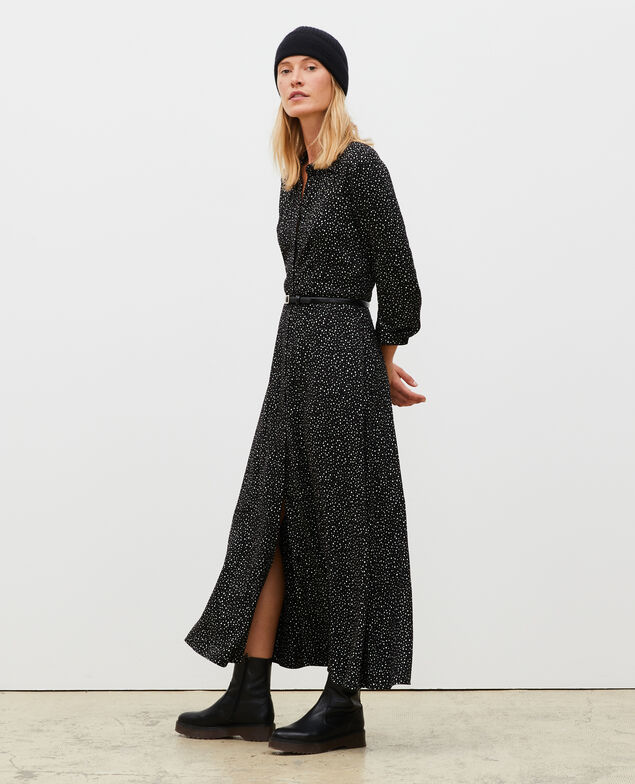 Printed maxi dress Print constellation black