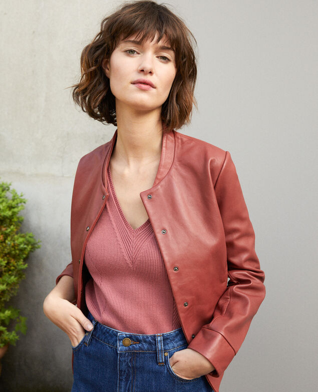  Leather bomber jacket Cowhide