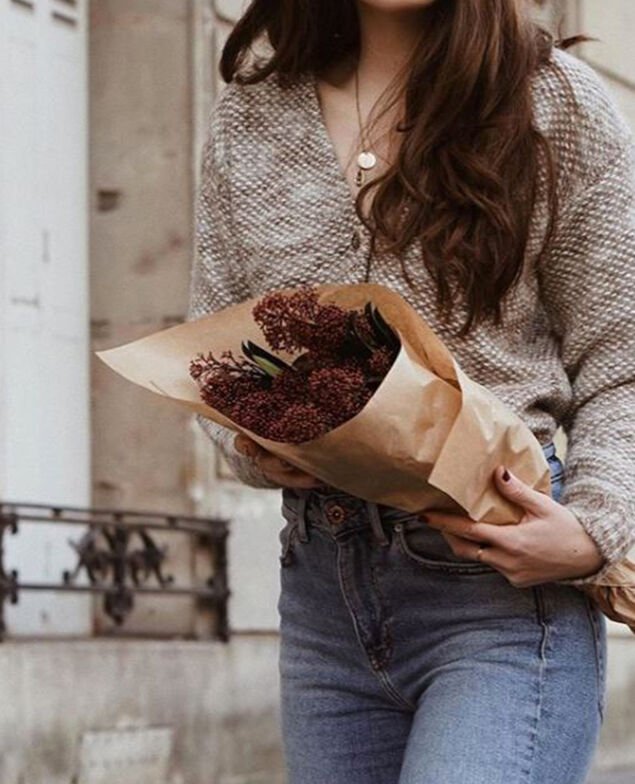 Flecked knit cardigan Grey