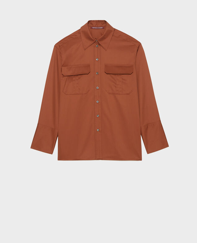 Oversize cotton men's shirt Tortoise shell