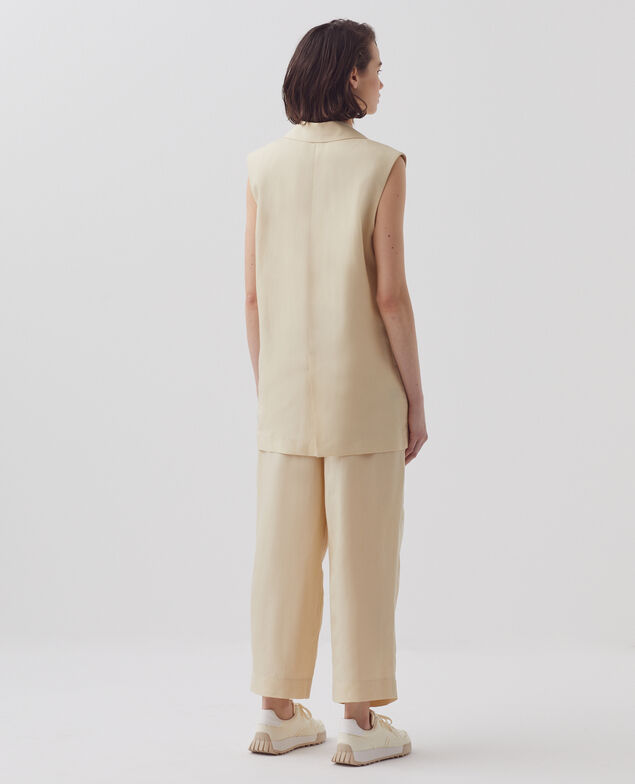 Sleeveless blazer H311 oyester gray