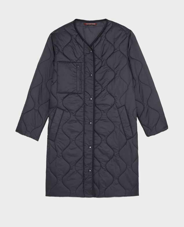 V-neck down coat  Black beauty