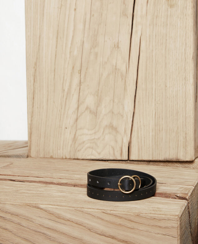 Leather belt Noir
