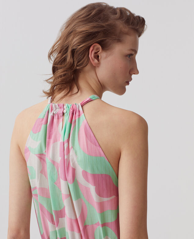 Halter neck maxi dress H720 anemone pink