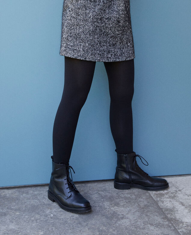 Smooth leather boots Black