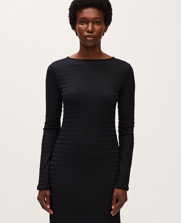 Textured maxi dress H091 black beauty