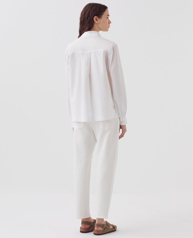 Loose cotton shirt H003 white