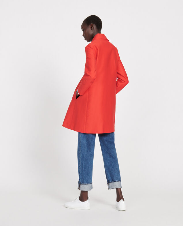Cotton overcoat Fiery red