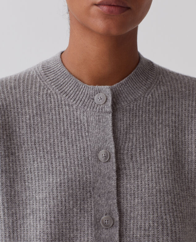 Wool cardigan U060 gray
