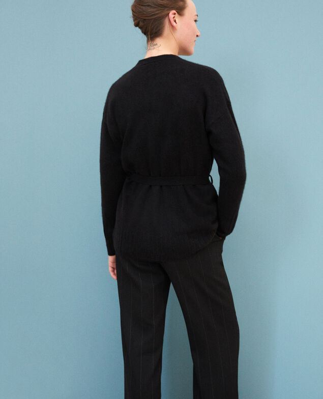 Wrapover cashmere cardigan Noir