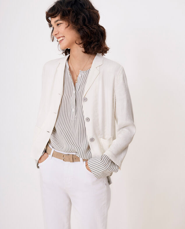 Striped blouse Off white/black stripes
