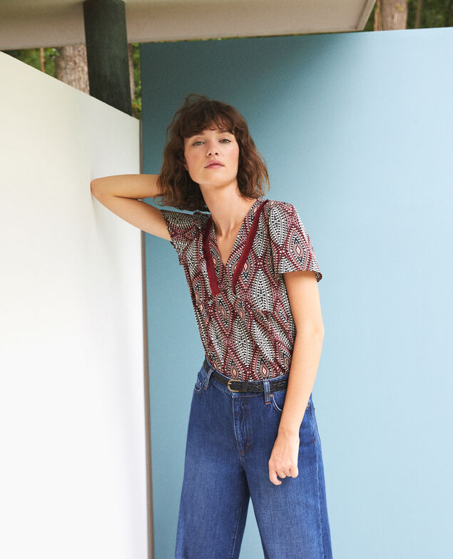 Printed blouse Brown
