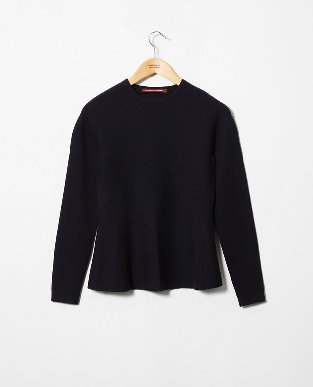 Round neck jumper Dark navy