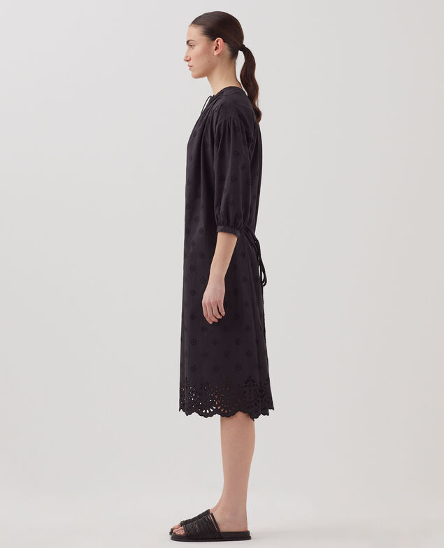 Cotton broderie anglaise midi dress H091 black beauty