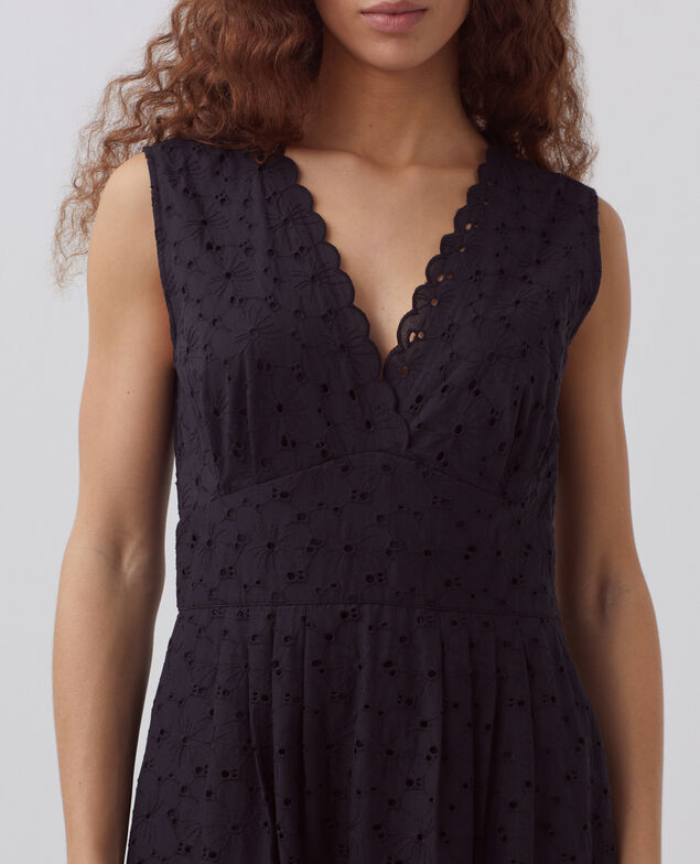 Broderie anglaise maxi dress H091 black beauty