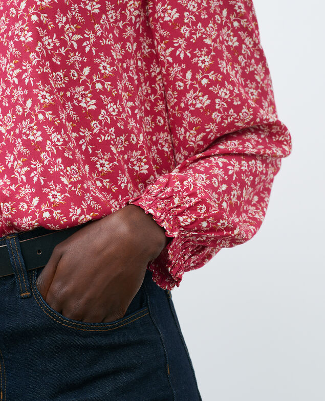 Flowing printed top Indienne red