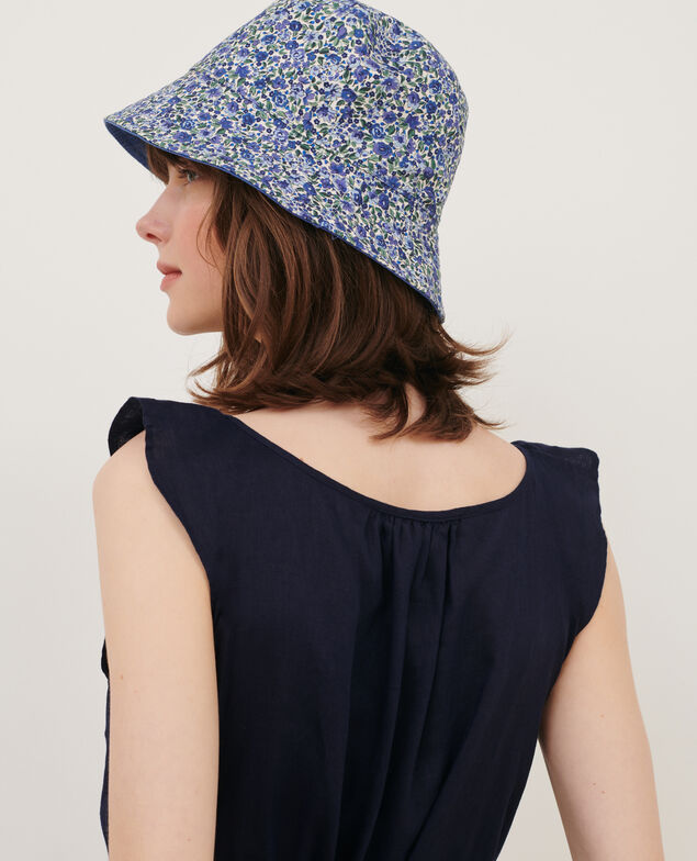 Flared linen dress 68 blue